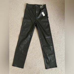 Express Leather straight leg pants. Size 0R